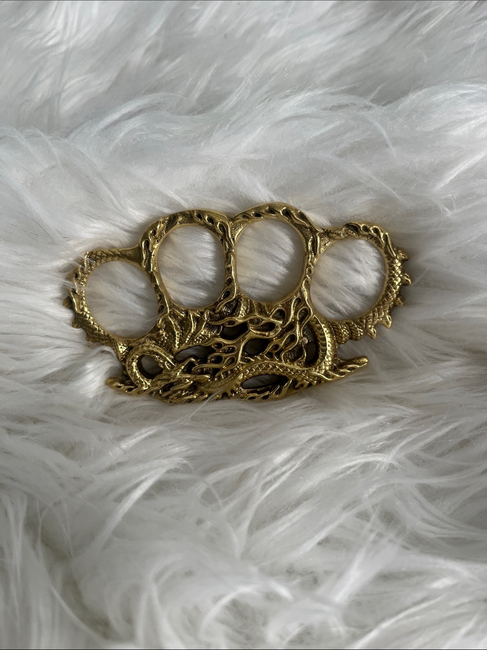 Metallic Gold Brass Knuckles/Paperweight - Picture 2 of 3